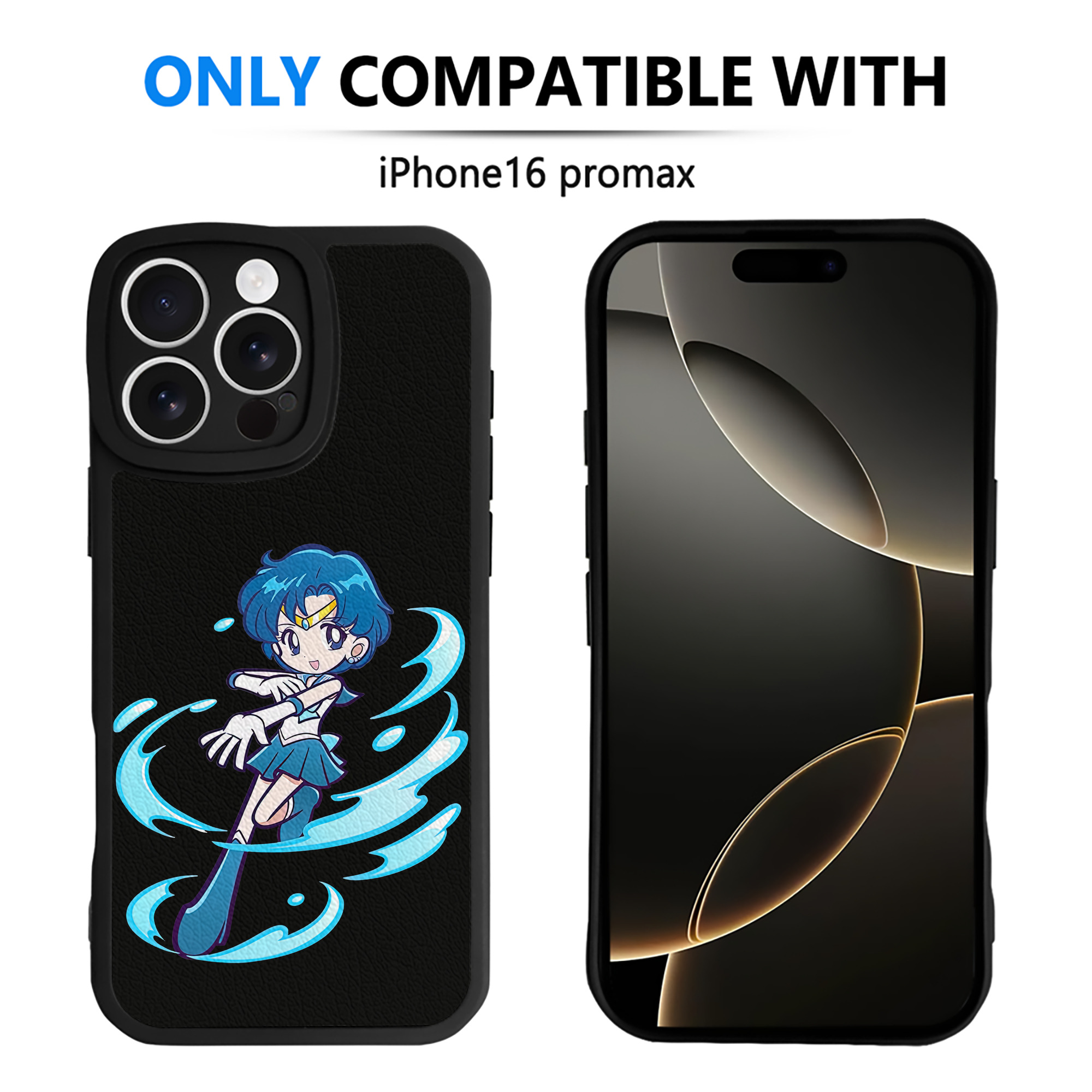 （画像用） 美少女戦士セーラームーン 水野 亜美 みずの あみ Sailor Moon Mizuno Ami 【iPhone 16シリーズ対応】シリコンスマホケース（レザー調） 材質：シリコン